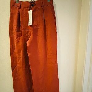 NWT Zara wide leg pants, burnt orange